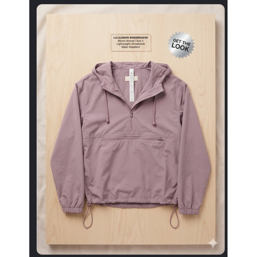 Thread & Supply Maven Anorak Windbreaker Mauve Purple Half Zip Hooded Jacket S